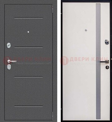 Железная дверь с порошковым напылением и белой МДФ ДП-212 в Иваново