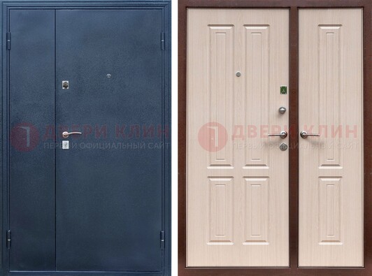 Двустворчатая стальная дверь с порошковым напылением и МДФ ДП-239 в Иваново