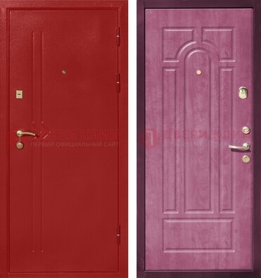 Красная входная дверь с порошковым напылением ДП-240 в Иваново