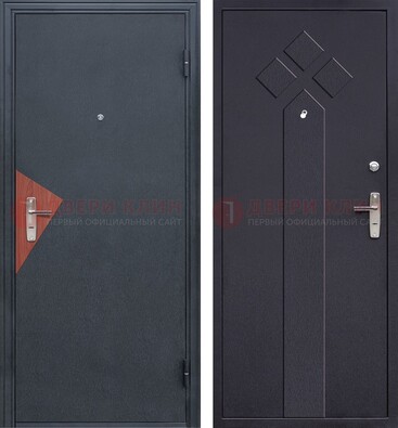 Черная входная дверь с порошковым напылением и узором внутри ДП-241 в Иваново