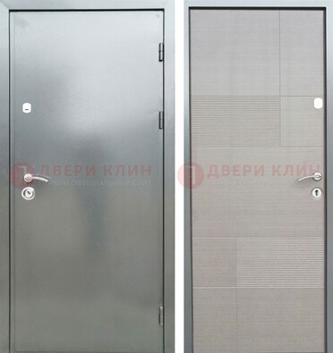 Металлическая серая дверь с порошковым покрытием и серым МДФ внутри ДП-250 в Иваново
