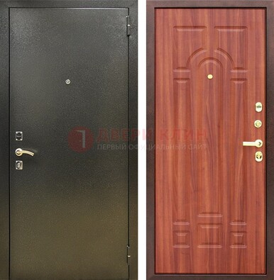 Входная темно-серая дверь с порошковой отделкой и МДФ Миланский орех ДП-281 в Иваново