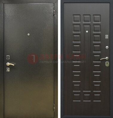 Темно-серая железная дверь с порошковым покрытием и МДФ Венге ДП-287 в Иваново