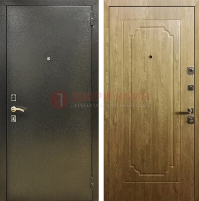 Темно-серая входная дверь с порошковым покрытием и МДФ Золотой дуб ДП-291 в Иваново