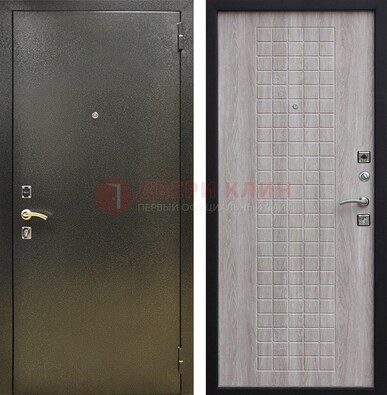 Железная темная дверь с порошковым покрытием и филенчатой МДФ ДП-297 в Иваново