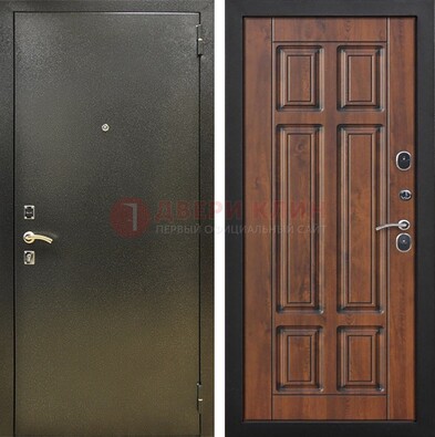 Металлическая входная темная дверь с порошковым напылением и МДФ ДП-299 в Иваново