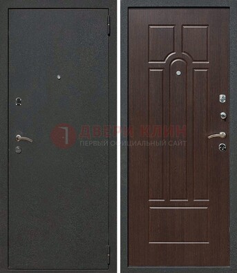 Черная металлическая дверь с порошковым окрасом ДП-47 в Иваново