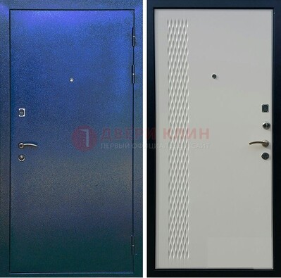 Синяя железная дверь с порошковым напылением ДП-49 в Иваново