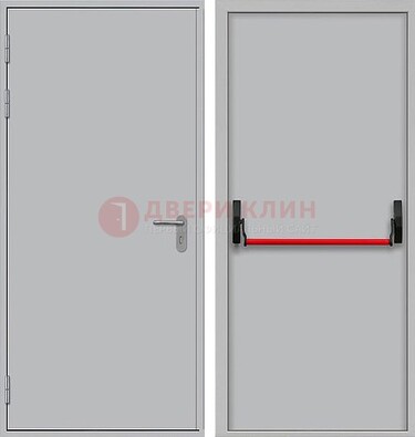 Белая металлическая противопожарная дверь с длинной ручкой ДПП-14 в Иваново