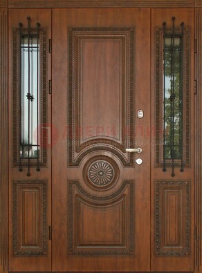 Парадная распашная стальная дверь Винорит со стеклом ДПР-106 в Иваново
