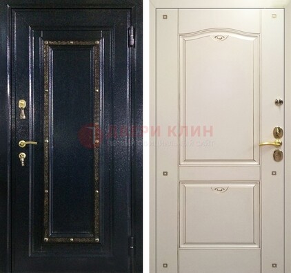 Парадная дверь с золотистым декором ДПР-3 в квартиру в Иваново