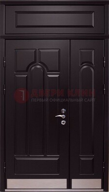 Парадная дверь с металлическими вставками ДПР-47 и фрамугой в Иваново