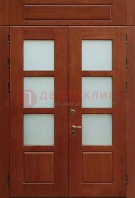 Металлическая парадная дверь со стеклом ДПР-69 для загородного дома в Иваново
