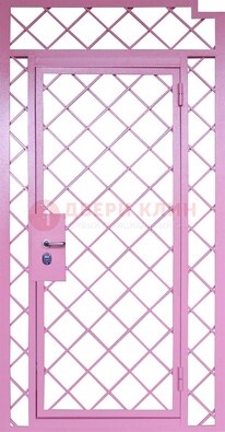 Розовая металлическая решетчатая дверь ДР-15 в Иваново