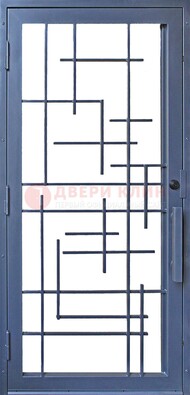 Современная железная решетчатая дверь синяя ДР-31 в Иваново