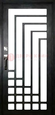 Черная стальная решетчатая дверь в современном стиле ДР-43 в Иваново