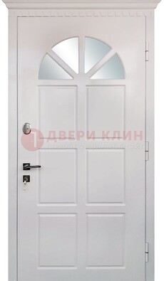 Светлая железная дверь со стеклом ДС-29 в Иваново