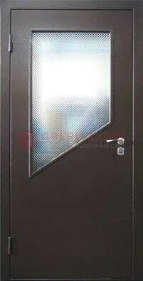 Стальная дверь со стеклом ДС-5 в кирпичный коттедж в Иваново