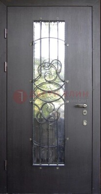 Остекленная стальная дверь с ковкой ДСК-26 в Иваново