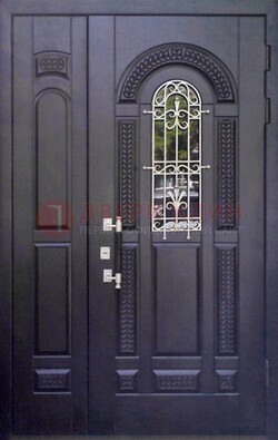 Входная дверь Винорит со стеклом и ковкой с узором ДСК-270 в Иваново