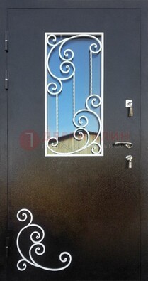 Входная дверь Порошок со стеклом и ковкой ДСК-278 в Иваново