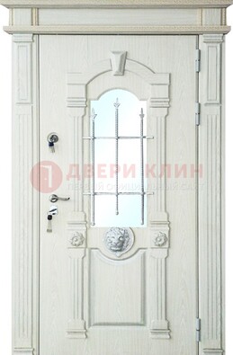 Герметичная входная дверь со стеклом и ковкой с украшением ДСК-64 в Иваново