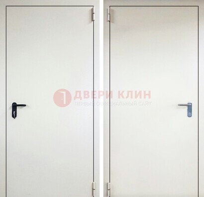 Белая железная техническая дверь ДТ-16 в Чехове