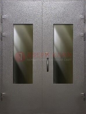 Серая тамбурная дверь со стеклянными вставками ДТМ-8 в Иваново