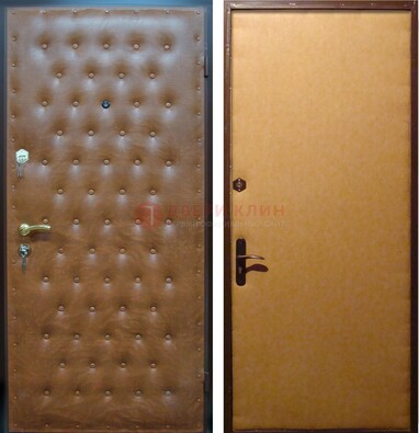 Желтая железная дверь с винилискожей ДВ-2 в Иваново
