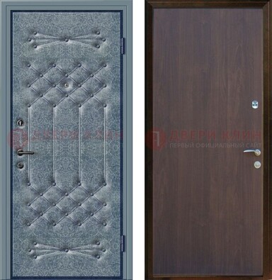 Серая металлическая дверь с винилискожей ДВ-35 в Иваново