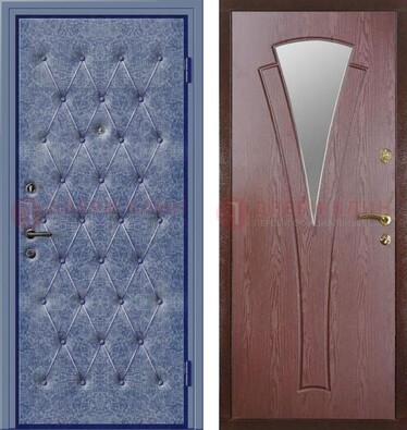 Синяя железная дверь с винилискожей ДВ-39 в Иваново