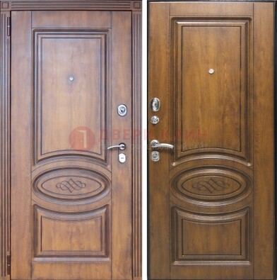 Коричневая металлическая дверь с виноритом ДВТ-10 в Иваново