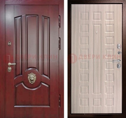 Темно-красная входная дверь с виноритом ДВТ-234 в Иваново