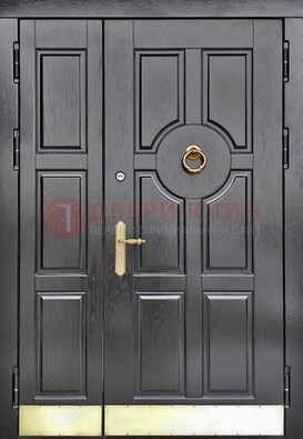 Черная металическая дверь с виноритом для дома ДВТ-241 в Иваново