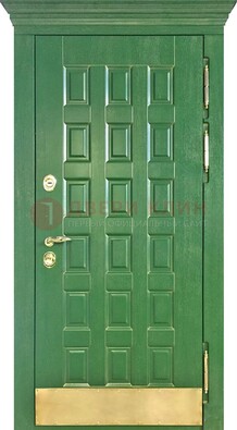 Входная зеленая дверь с виноритом для коттеджа ДВТ-249 в Иваново