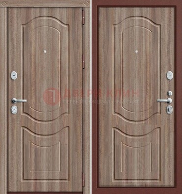 Коричневая металлическая дверь с виноритом ДВТ-26 в Саранске