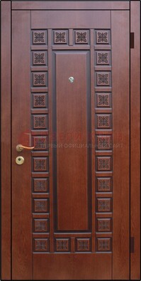 Коричневая стальная дверь с виноритом ДВТ-40 в Иваново