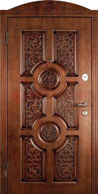 Коричневая входная дверь с виноритом ДВТ-41 в Чехове