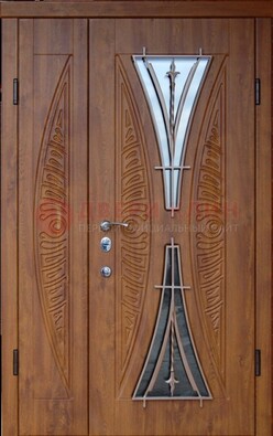 Входная классическая дверь с терморазрывом и МДФ Итальянский орех ДВТ-76 в Иваново