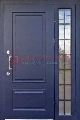Синяя дверь с виноритом и стеклянными вставками  ДВТ-79 в Иваново