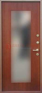 Коричневая железная дверь с зеркалом ДЗ-14 в Иваново