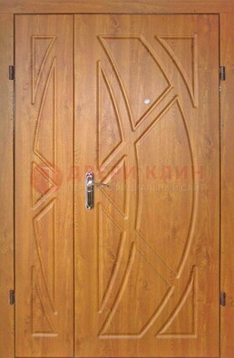 Полуторная металлическая дверь с МДФ золотой дуб ПЛ-17 в Иваново